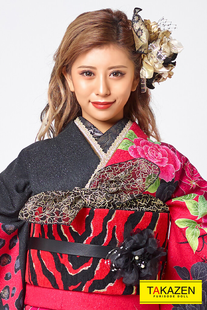 成人式人気着物 レンタルフルセット 通販可 人と被らないラグジュアリー系 派手可愛いヒョウ柄 赤 黒 Mode 成人式 振袖は 派手で目立つモード系振袖 振袖 袴レンタルなら Takazen 大阪 心斎橋 堺 兵庫 神戸 奈良の店舗へ