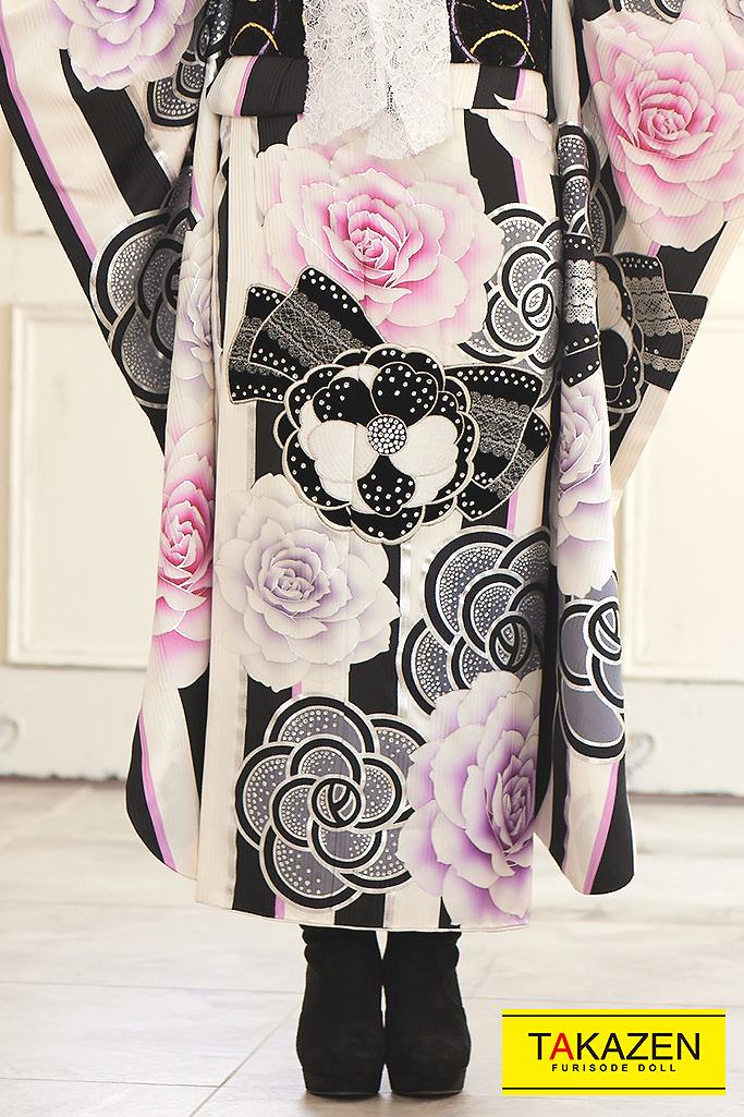 量産型おしゃれヘップバーン 派手かわいいカメリア 白 黒 ピンク 332 通販可 成人式振袖 卒業式袴レンタル 前撮りなら Takazen 大阪 梅田 心斎橋 堺 兵庫 神戸三宮 奈良の店舗へ