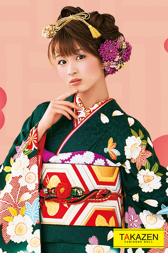 成人式人気着物 レンタルフルセット 通販可 人と被らない上品古典 古風大人可愛い豪華 からし グリーン 緑色 350 古典 成人式 は上品で優雅な古典振袖 振袖 袴レンタルなら Takazen 大阪 心斎橋 堺 兵庫 神戸 奈良の店舗へ