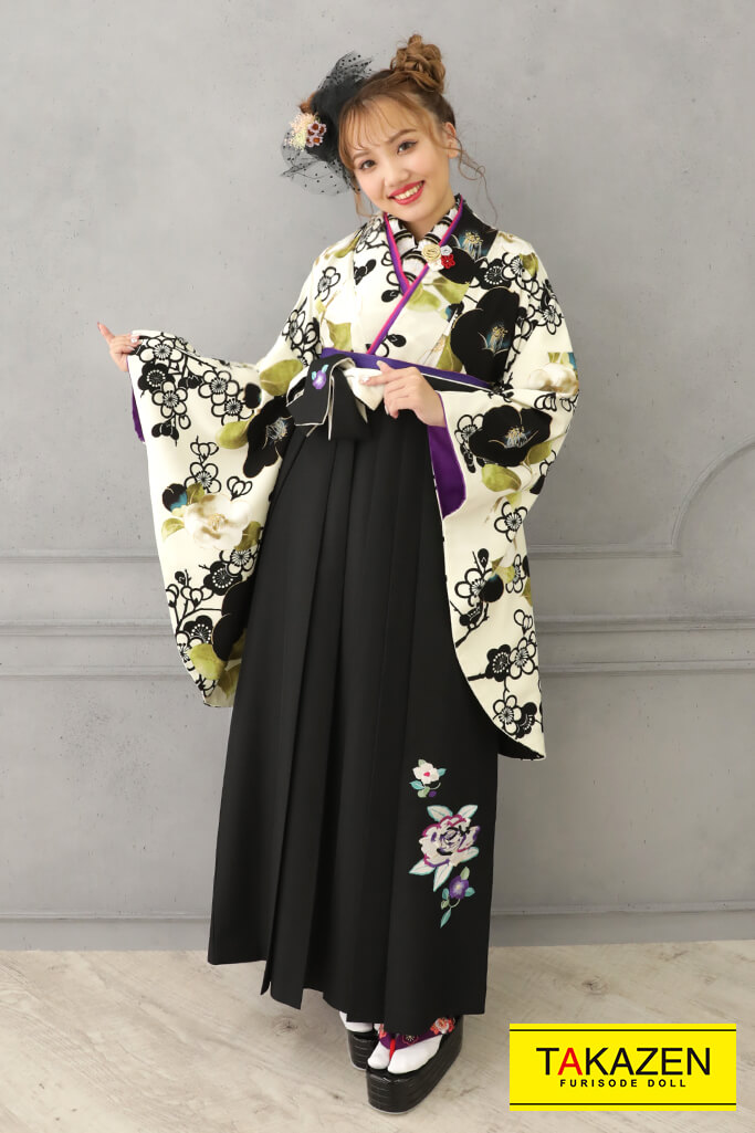 卒業式　着物＆袴❤︎玉城ティナ×キスミス  ピンクに大きな椿　(041)