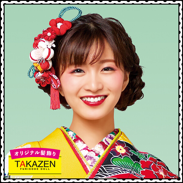 古典振袖用髪型♡ポップ簪 ピンク・白古典｜振袖・袴レンタルなら【TAKAZEN】大阪（心斎橋・堺）兵庫（神戸）奈良の店舗へ