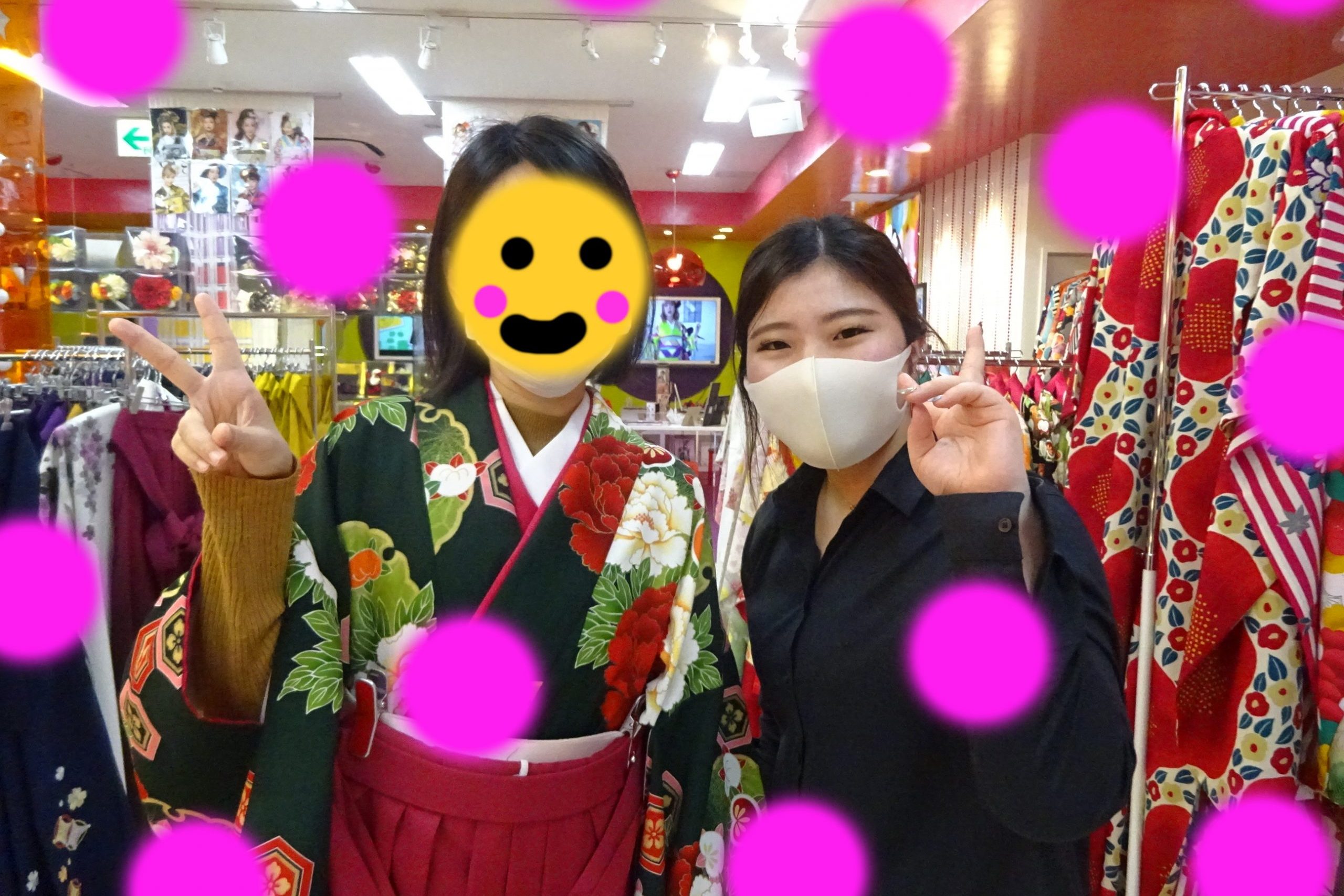 ♡16日　緑色の古典柄の可愛い袴の姫ちゃん♡