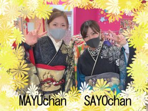 振袖　お友達同士　モード　タカゼン心斎橋