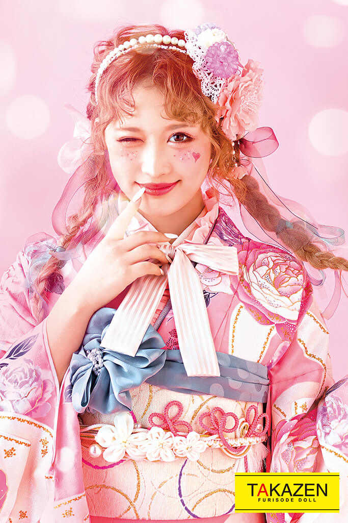 ゆるふわ女の子っぽかわいい系 キュートリボン柄 ピンク 白 紫 22年新作 253 Sweet Lovely 成人式はかわいくキュートな振袖 振袖 袴レンタルなら Takazen 大阪 心斎橋 堺 兵庫 神戸 奈良の店舗へ