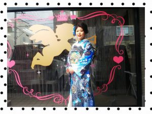 振袖　カッコいい　前撮り　白地