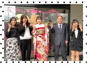 前撮り　古典柄　白地　振袖