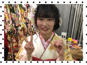振袖　成人式　奈良　レンタル　古典柄　白色