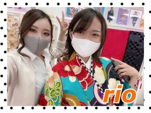 takazen　レトロ古典　青色　クリーム色　袴
