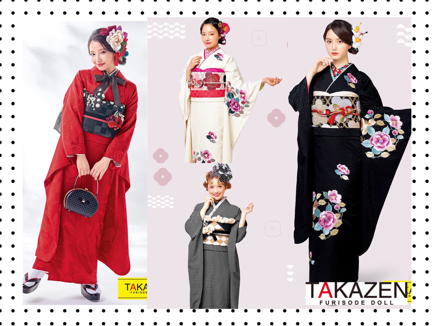 ♥25日　成人式　レトロ柄の振袖レンタルならTAKAZEN堺店♥