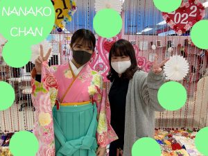 かわいい袴　心斎橋　卒業式