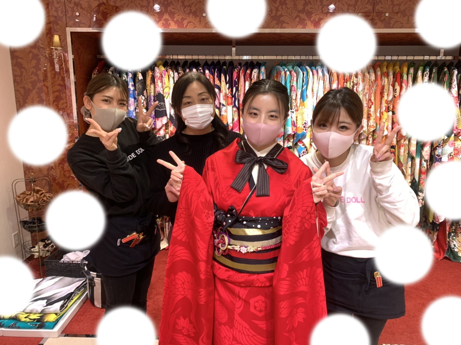 ♡31日　大阪梅田で赤無地お振袖姫ちゃん♡