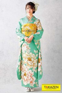 黄緑振袖