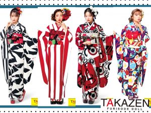 レトロ柄振袖　個性　かわいい