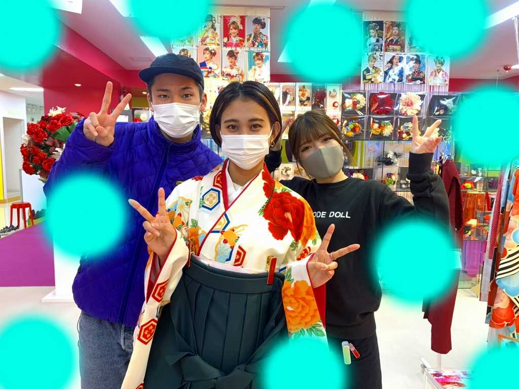 袴/古典/白/緑/卒業式/可愛い/三宮/元町/神戸