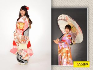 TAKAZEN　タカゼン　ママ振袖　アレンジ　コーディネート　前撮り　撮影　成人式