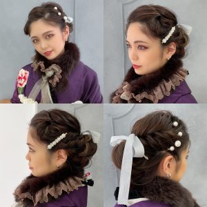ヘアアレンジ　可愛い　成人式ヘア