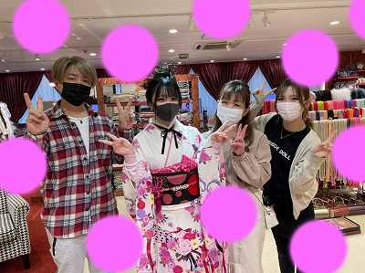 ♡26日　大阪梅田で！2022年成人ピンクお振袖姫ちゃん♡