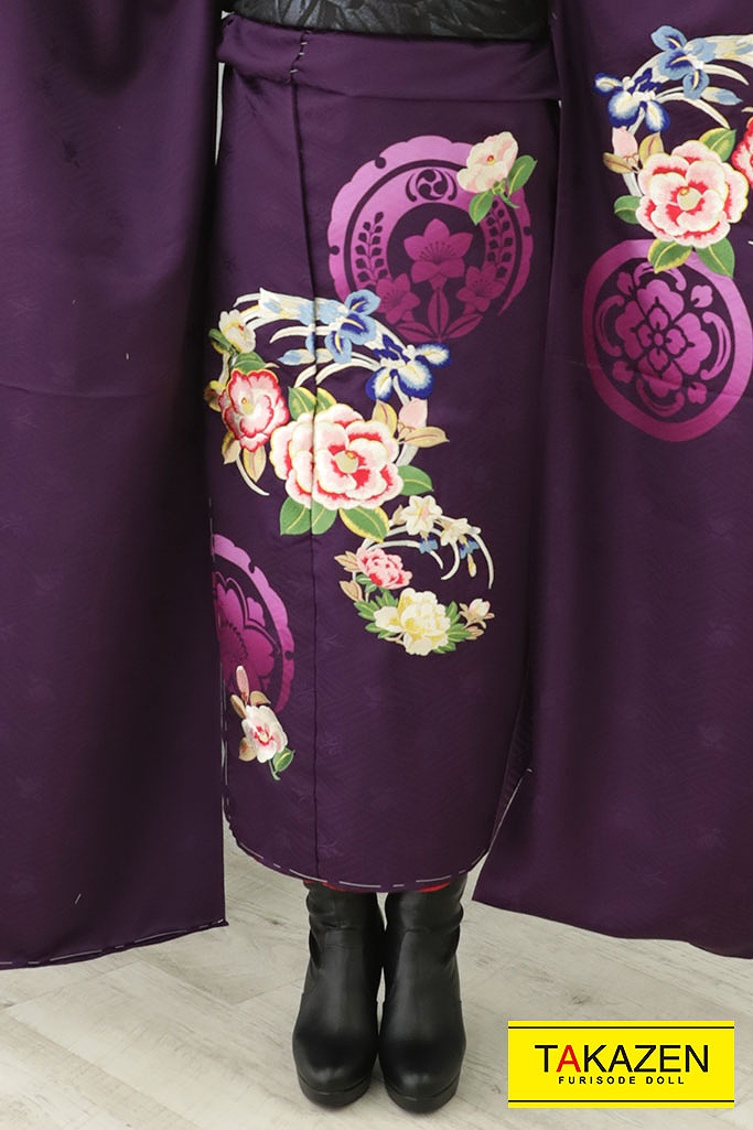 人気のシンプル振袖 パープル(紫) 個性的 かっこいい アンティークレトロ 大人っぽい  【通販可】YK199｜成人式振袖・卒業式袴レンタル・前撮りなら【TAKAZEN】大阪（梅田・心斎橋・堺）兵庫（神戸三宮）奈良の店舗へ