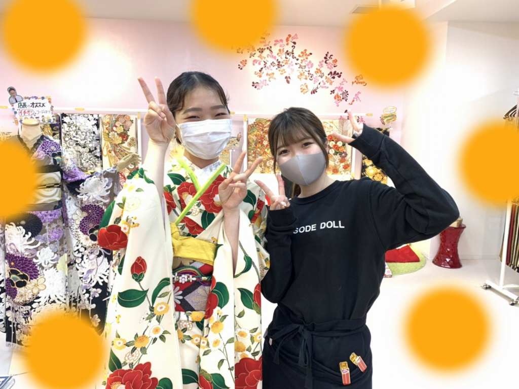 レトロ 振袖 カワイイ 椿 神戸 三宮 元町