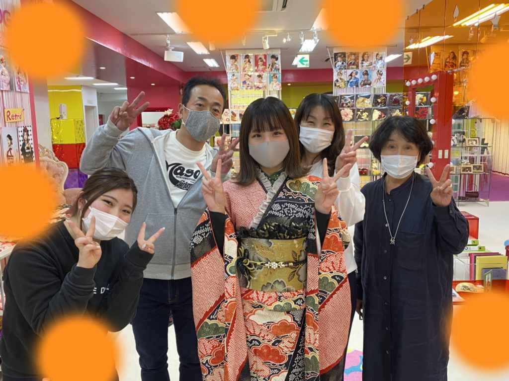 持ち込みプラン　ママ振袖　古典　カワイイ　レース　振袖　神戸　元町　三ノ宮