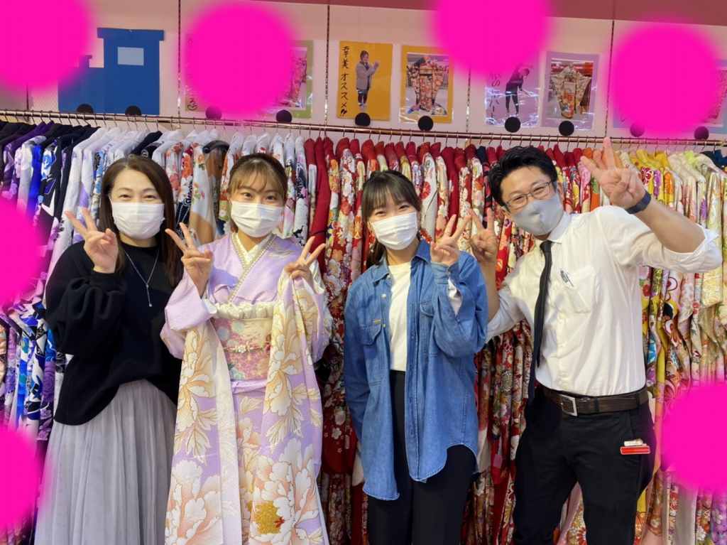 紫　綺麗　上品　古典　カワイイ　振袖　神戸　三ノ宮　元町