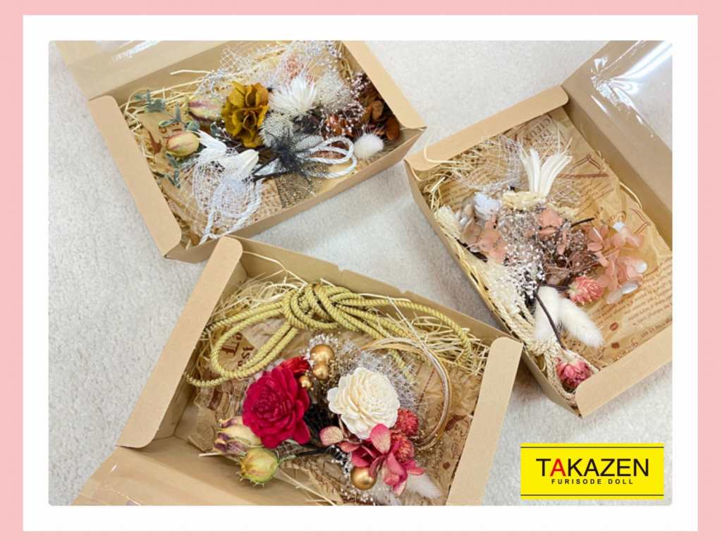 ♡13日　振袖＆袴どっちも合う★大人気のくすみカラーのドライフラワー髪飾り♡
