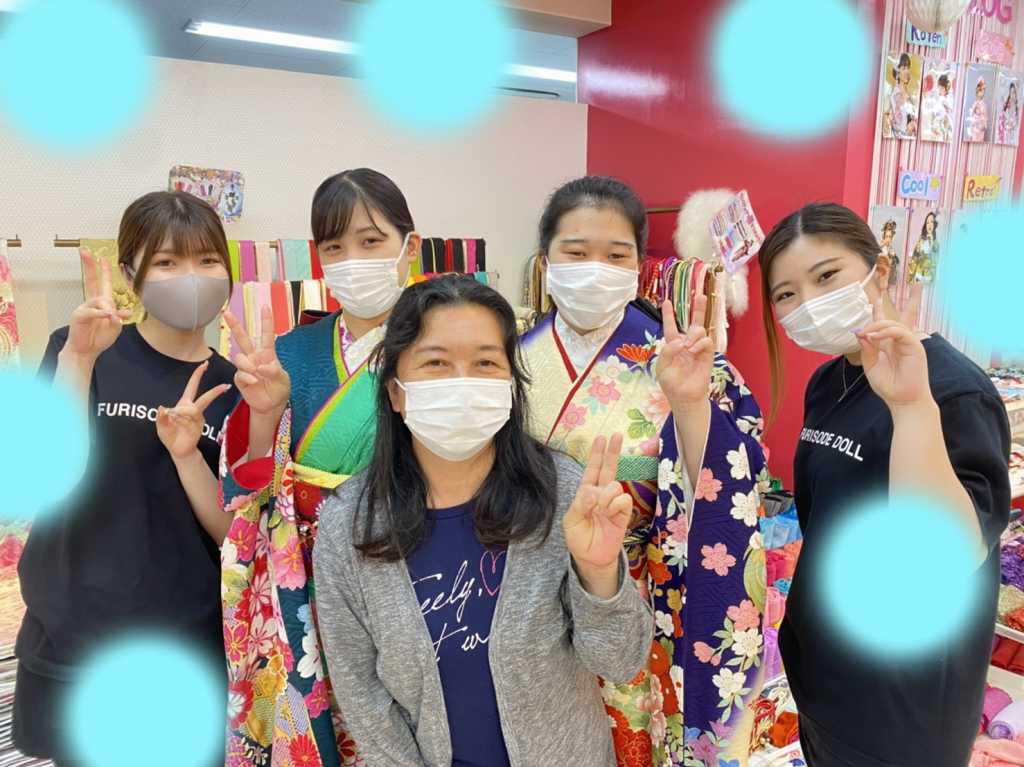TAKAZEN　タカゼン　青色　振袖　成人式　レンタル 古典柄　レトロ古典