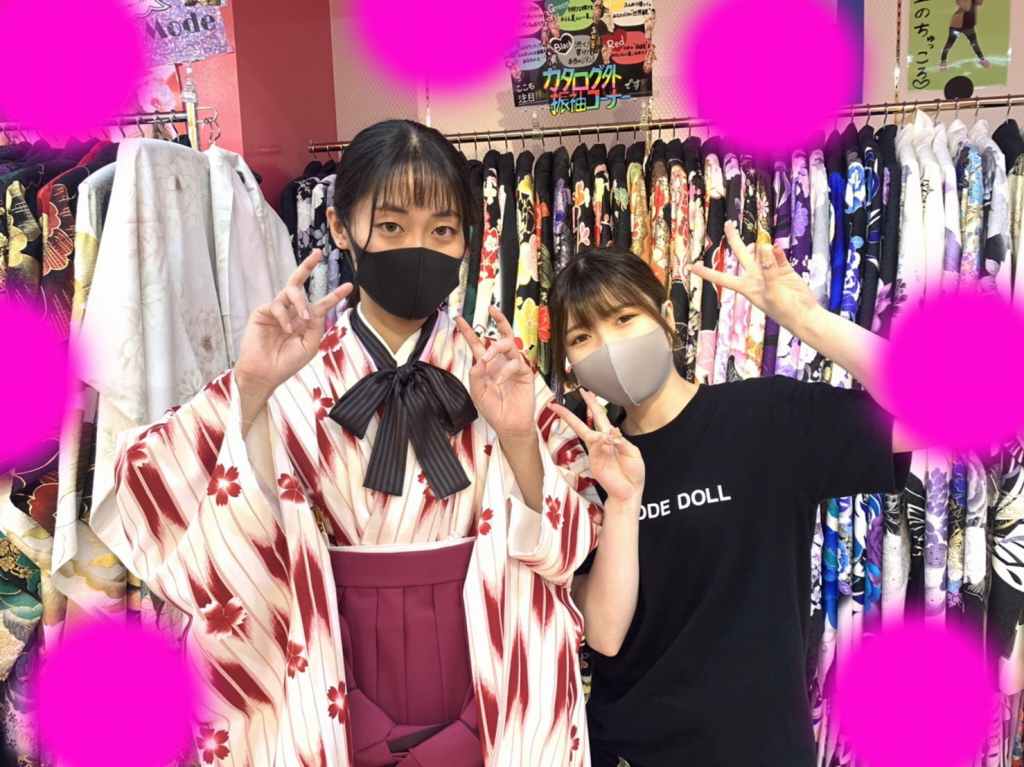 TAKAZEN　タカゼン　袴　卒業式　レンタル　格安　可愛い　古典柄　リボン