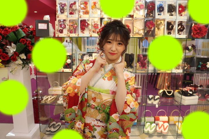 TAKAZEN　タカゼン　モード　黒色　青色　派手　キラキラ　振袖　成人式　レンタル