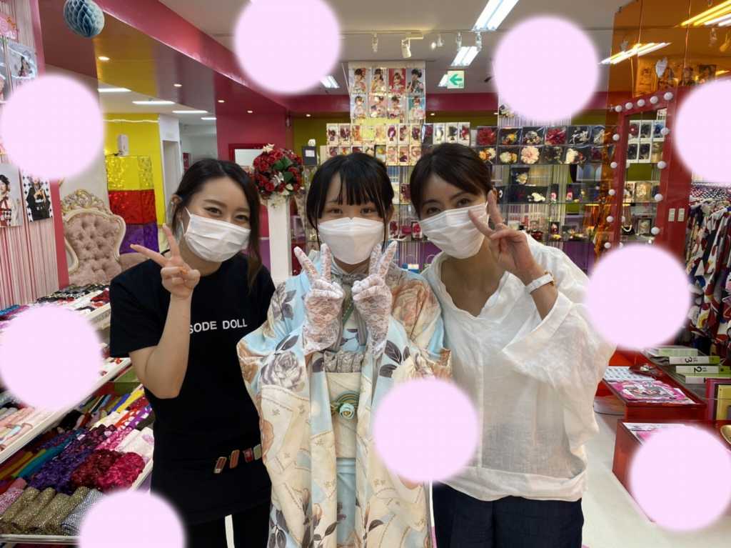 【TAKAZEN神戸店】♡15日　水色×薔薇の大人気のヘップバーン振袖の姫ちゃん♡