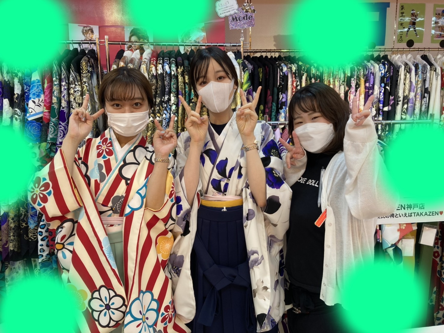 【TAKAZEN神戸店】♡13日　お友達同士のレトロの可愛い袴の姫ちゃん♡