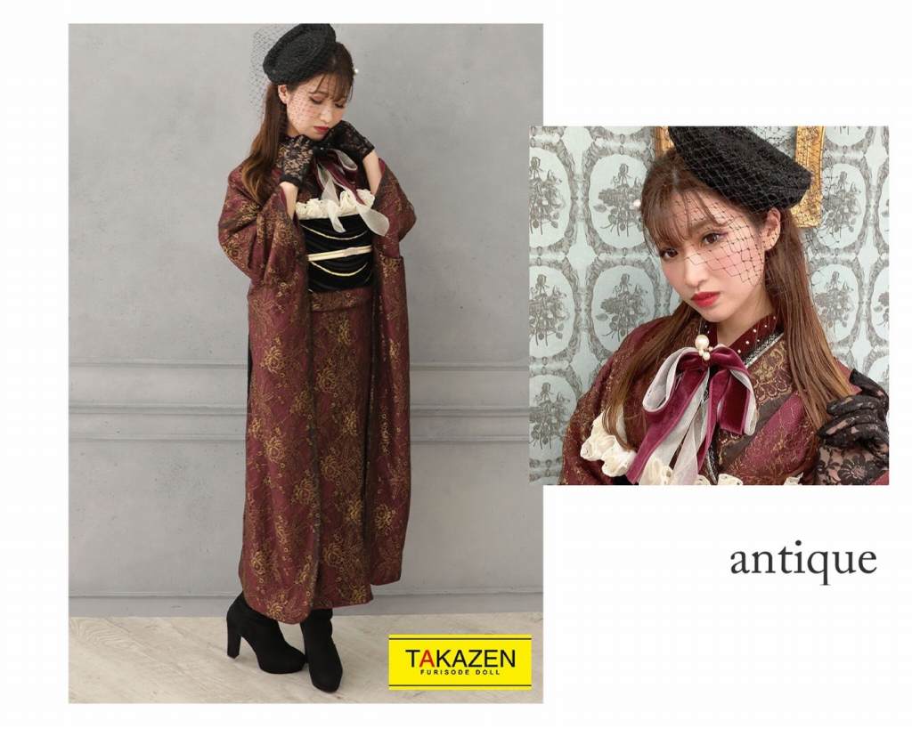 【TAKAZEN神戸店】♡24日　オシャレ総レースレトロ振袖のご紹介♡