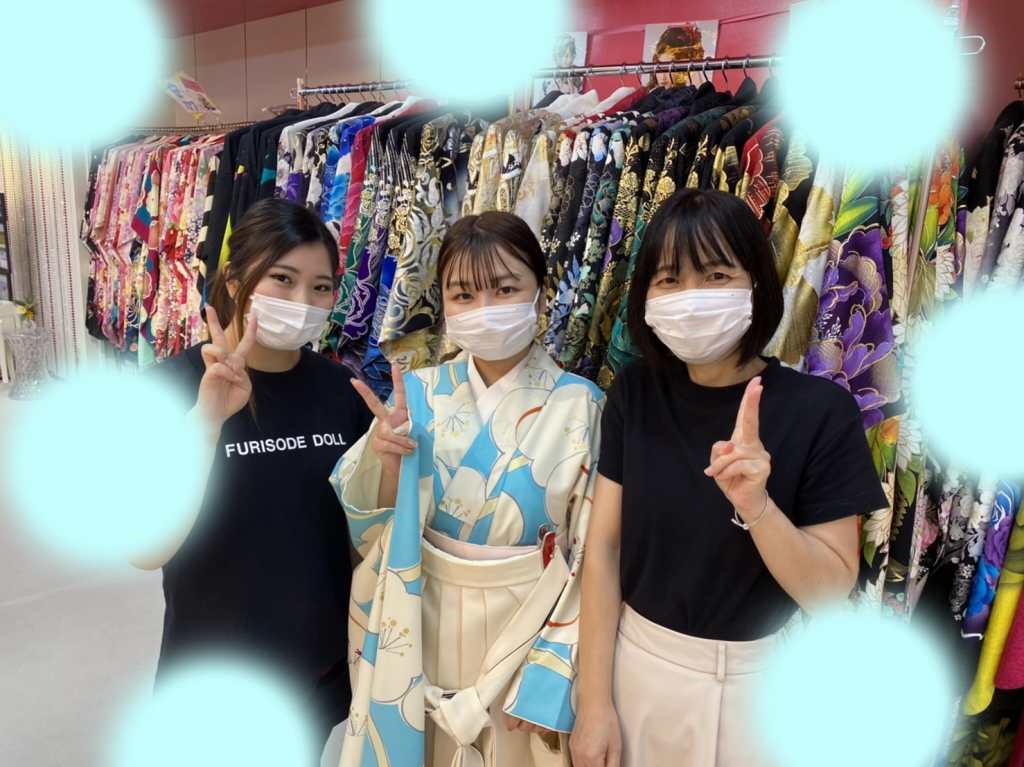 【TAKAZEN神戸店】♡17日　水色×梅柄のレトロの可愛い袴の姫ちゃん♡