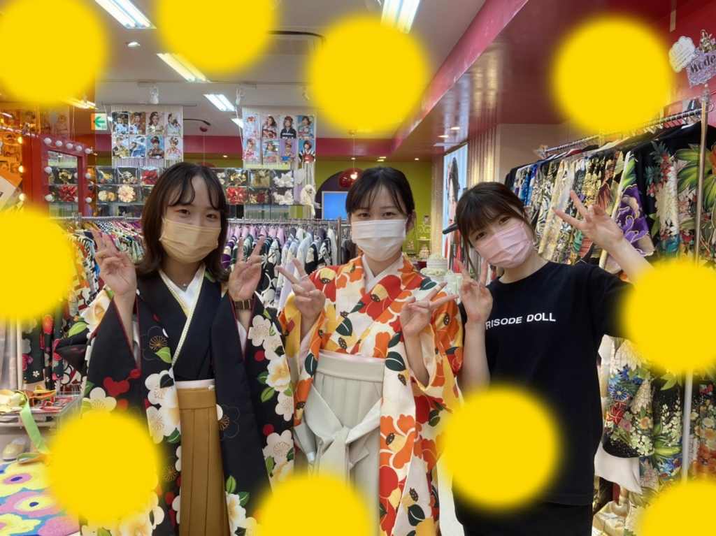 【TAKAZEN神戸店】♡19日　レトロの袴のお友達同士の可愛い袴の姫ちゃん♡