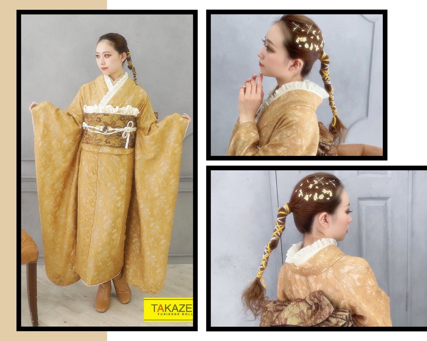 【TAKAZEN神戸店】♡24日　くすみ系/イマドキ/オシャレ可愛い♪総レースのお振袖♡