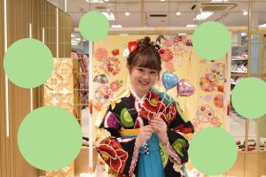 緑　古典柄　袴レンタル