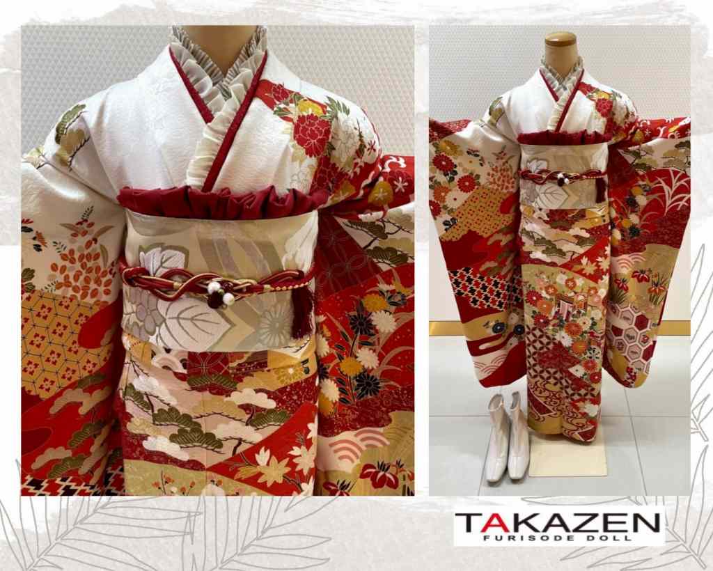 TAKAZEN　タカゼン　モード　黒色　青色　派手　キラキラ　振袖　成人式　レンタル