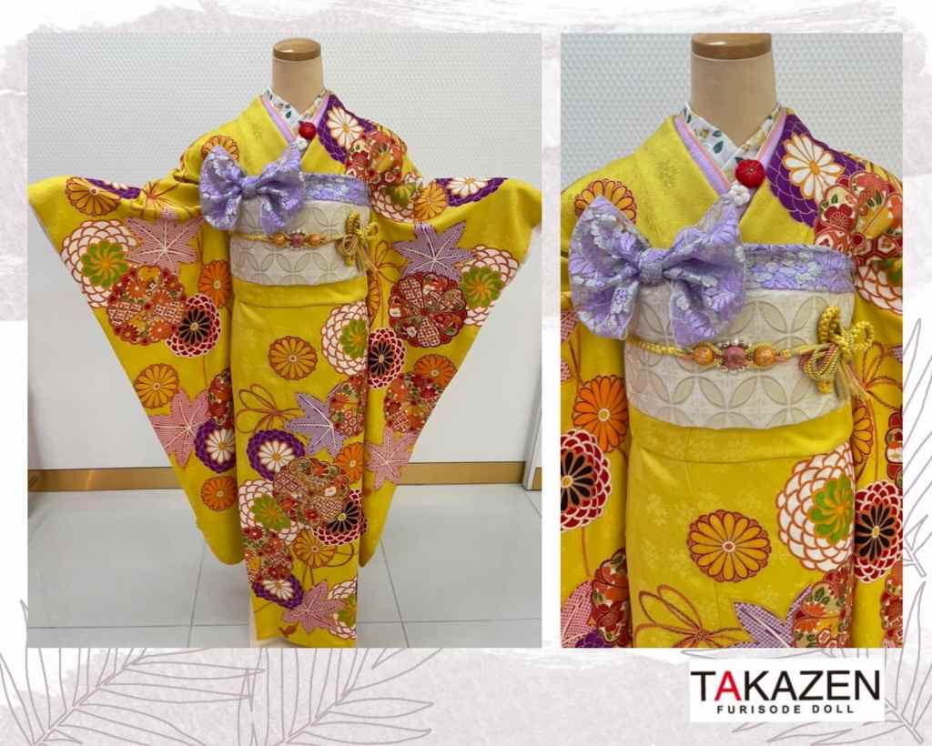 TAKAZEN　タカゼン　モード　黒色　青色　派手　キラキラ　振袖　成人式　レンタル