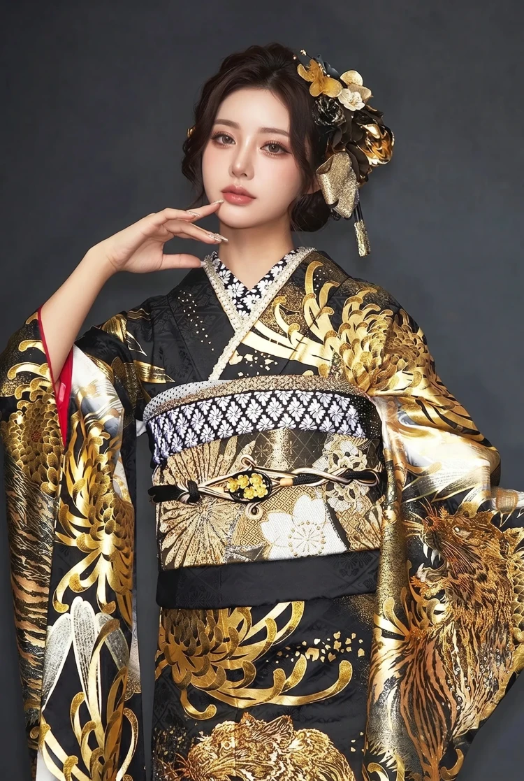 ジャパンモード 黒/ゴールド(金色) 本家虎柄 絶対目立つ 渋い ド派手