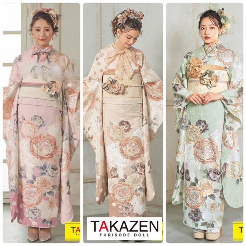 成人式　振袖　レンタル　くすみ　かわいい　神戸　淡い　綺麗　きれい　ガーリー