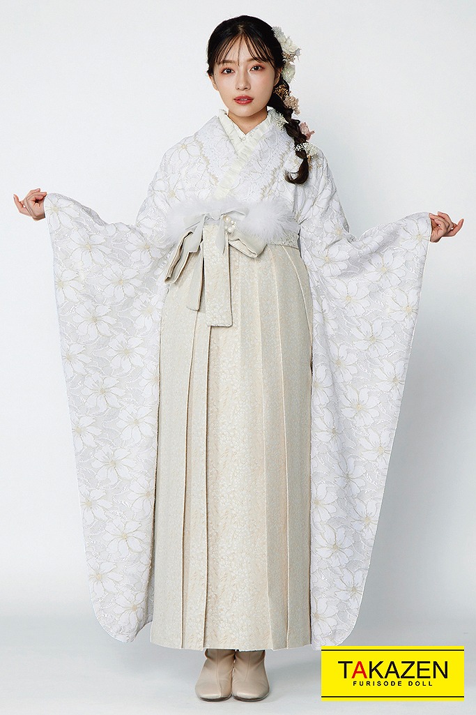 大人気かわいい総レース袴(淡色女子コーデ) 白 R22041【通販可】|成人