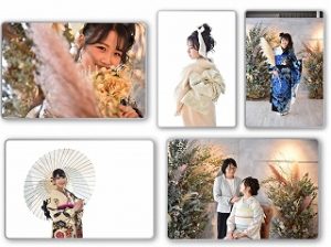 前撮り　振袖　撮影会　写真プラン　ドライフラワー