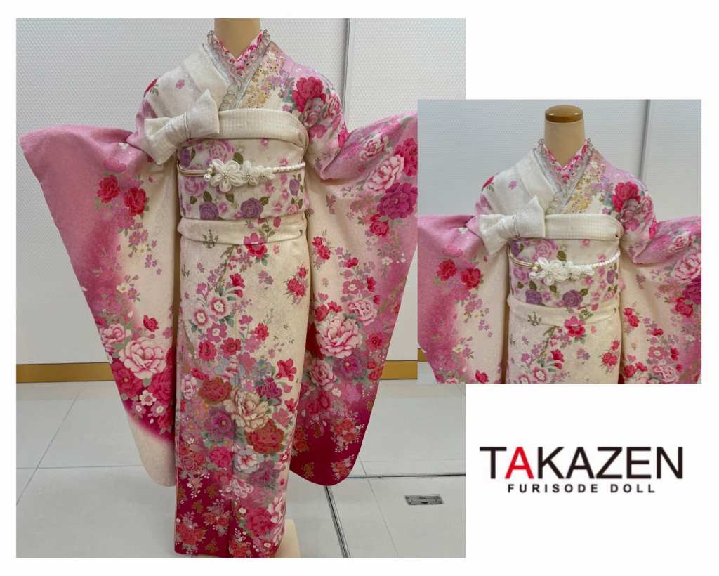 TAKAZEN　タカゼン　モード　黒色　青色　派手　キラキラ　振袖　成人式　レンタル