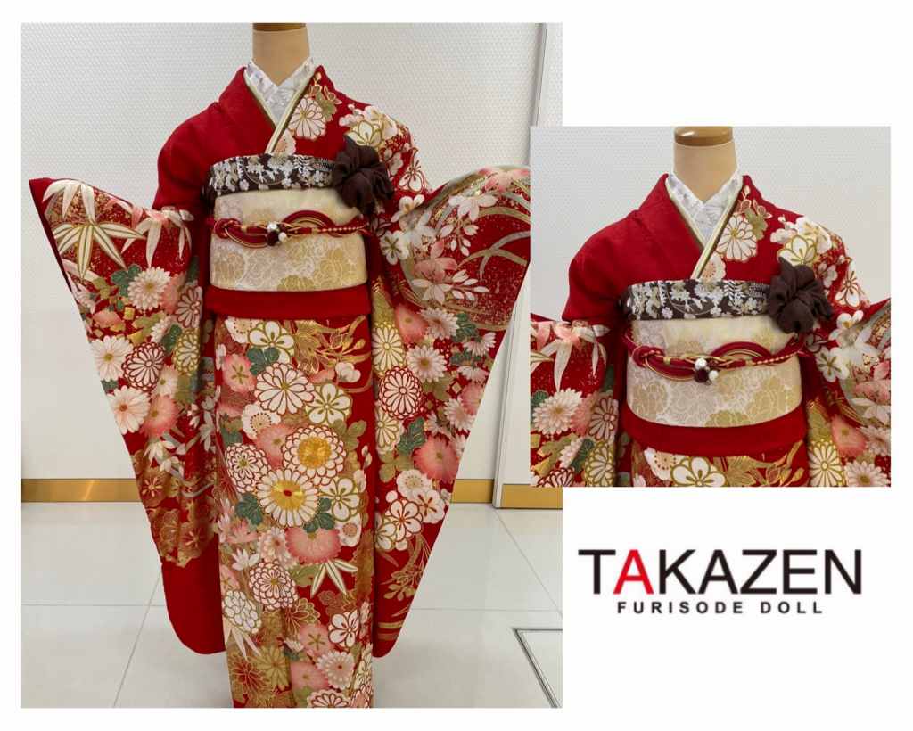 TAKAZEN　タカゼン　モード　黒色　青色　派手　キラキラ　振袖　成人式　レンタル