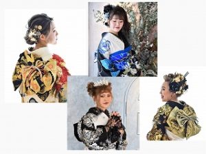 ヴｨンテージ　くすみ　振袖レンタル
