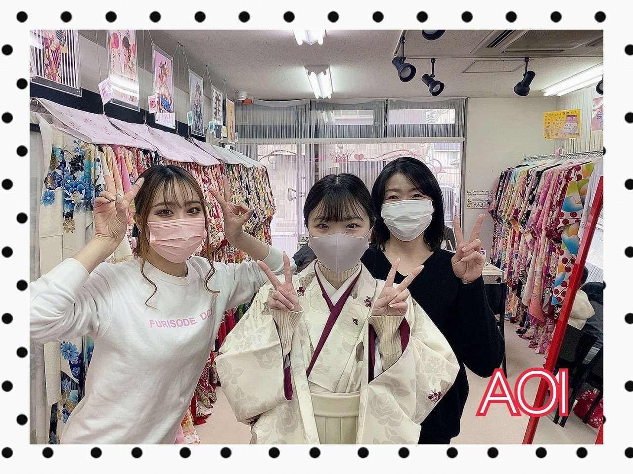 くすみ袴　クリーム袴　卒業式