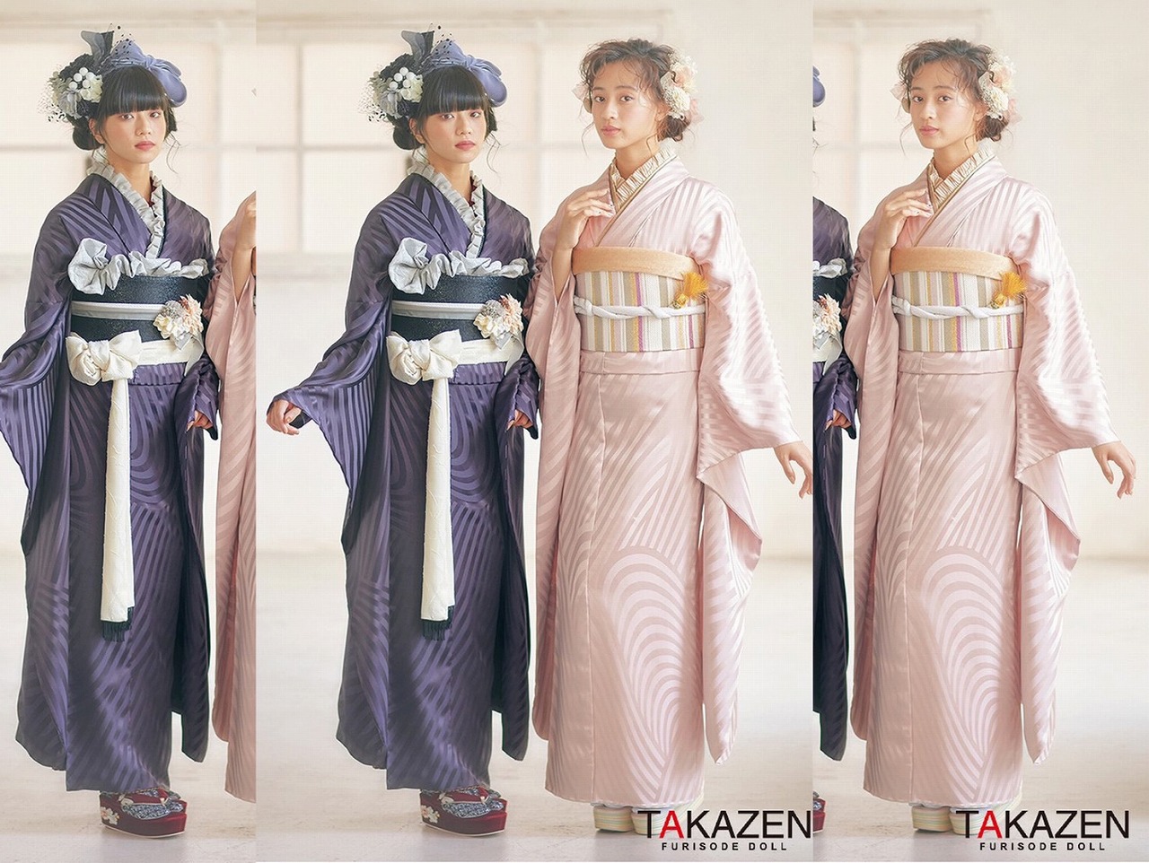 シンプル　おしゃれ　振袖　TAKAZEN
