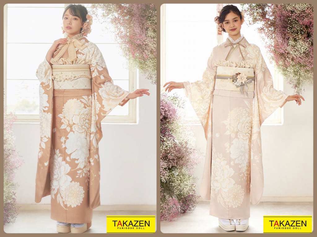 TAKAZEN　タカゼン　振袖　成人式　レンタル　くすみカラー　ヴィンテージ
