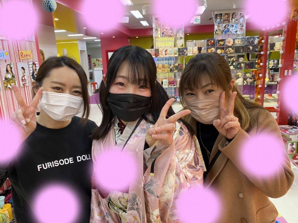 TAKAZEN　タカゼン　キュート　ピンク　くすみカラー　フリル　振袖　成人式　レンタル