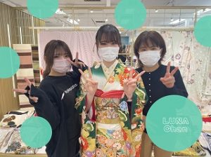 緑　古典柄　振袖レンタル